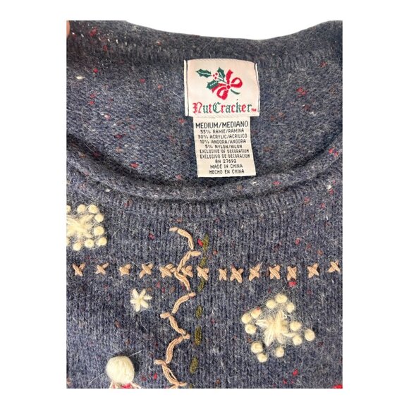 Vintage Festive Nutcracker Snowman Christmas Sweater M – Ugly Sweater Party - Picture 4 of 6